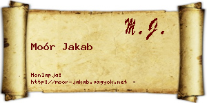 Moór Jakab névjegykártya